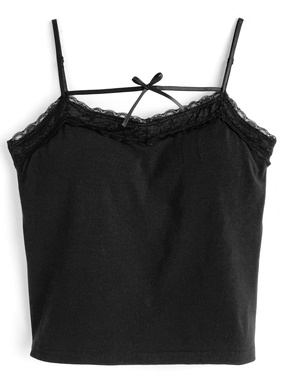 カップ付きリボンレースキャミソール