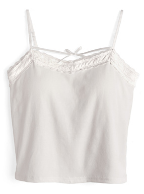 カップ付きリボンレースキャミソール