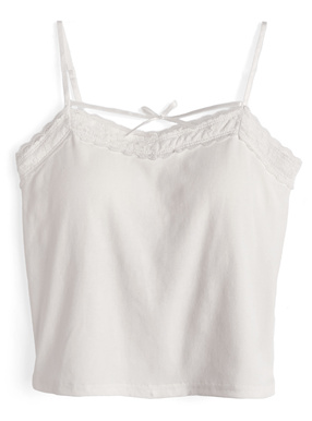 カップ付きリボンレースキャミソール