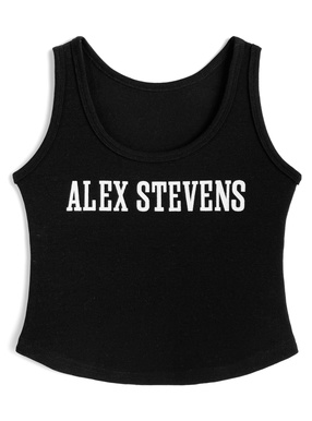 ロゴプリントリブタンクトップ