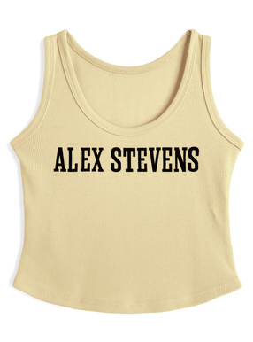 ロゴプリントリブタンクトップ