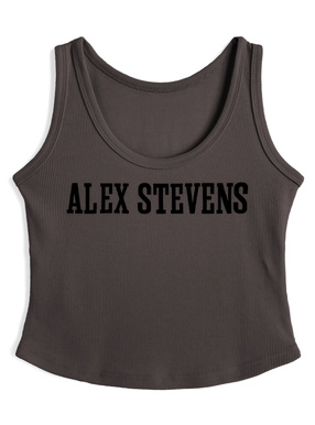 ロゴプリントリブタンクトップ