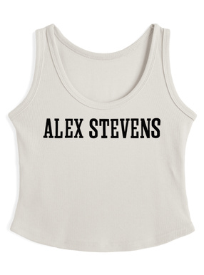 ロゴプリントリブタンクトップ