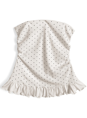 ドット柄フリルベアトップ