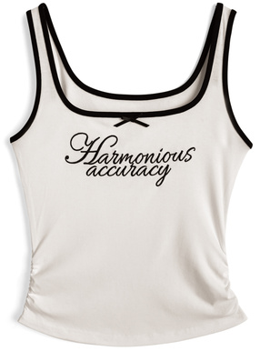 配色ロゴ刺繍ギャザータンクトップ