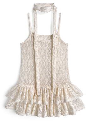 タイ付きレースティアードキャミソールトップス