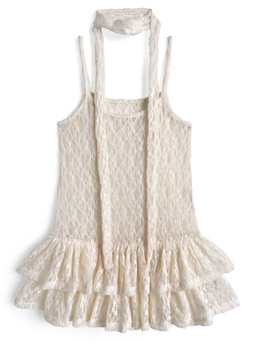 タイ付きレースティアードキャミソールトップス