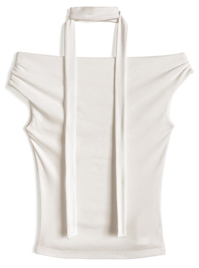 タイ付きオフショルダートップス