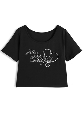 ロゴプリントショート丈Tシャツ