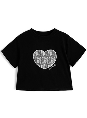 ハートレースTシャツ