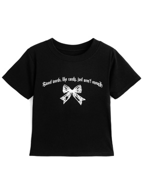 リボンロゴプリントTシャツ