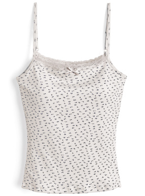 カップ付き花柄キャミソール