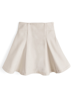 インパン裏地付きハイウエストフレアミニスカート