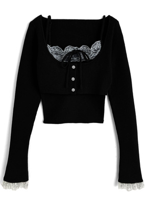 レースカーディガン×キャミソールアンサンブル