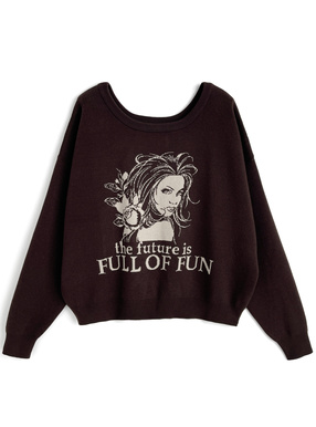 マルチWayグラフィックジャガードロゴニットトップス