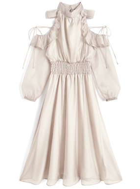 シアーショルダーオープンアメスリロングワンピース