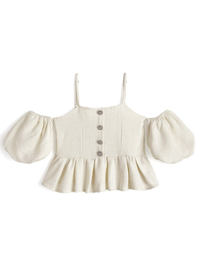 袖2Wayツイードペプラムトップス