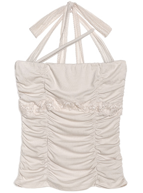 ILLIT アイリット BEB レースホルターネックギャザーベアトップ