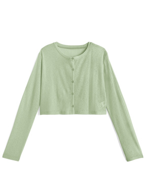 接触冷感リブカーディガン