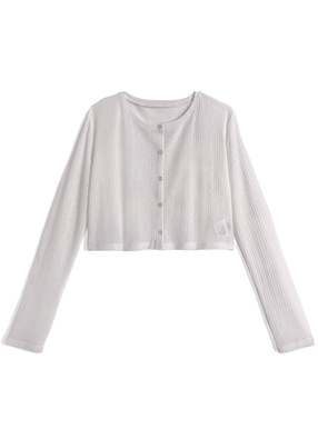 接触冷感リブカーディガン