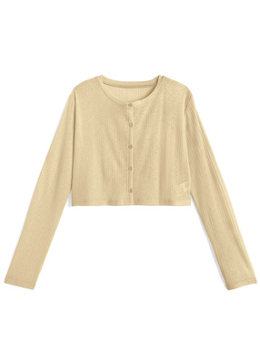 接触冷感リブカーディガン