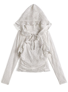 フード付きボレロ×ギャザーキャミソールアンサンブル