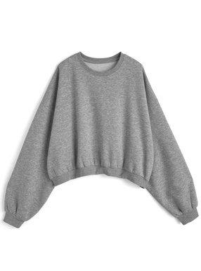 ショート丈スウェットトップス