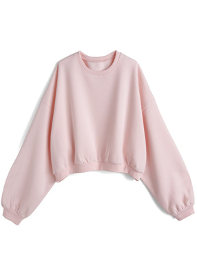 ショート丈スウェットトップス