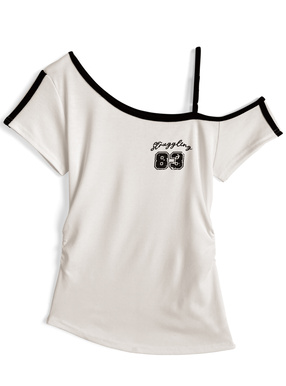 配色ラインワンショルダートップス