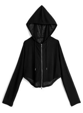 接触冷感ラウンドヘムシアーパーカー