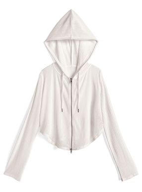 接触冷感ラウンドヘムシアーパーカー