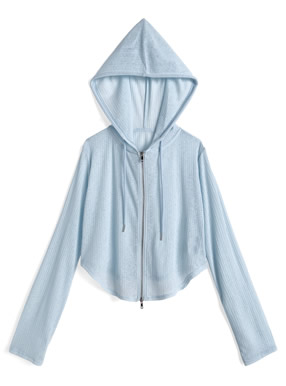 接触冷感ラウンドヘムシアーパーカー