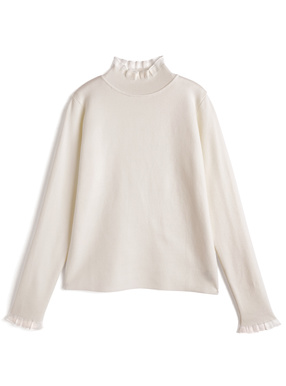 シアーフリルニットトップス