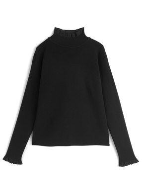 シアーフリルニットトップス