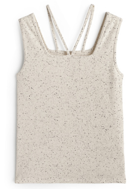 前後2Wayテレコリブホルターネックタンクトップ