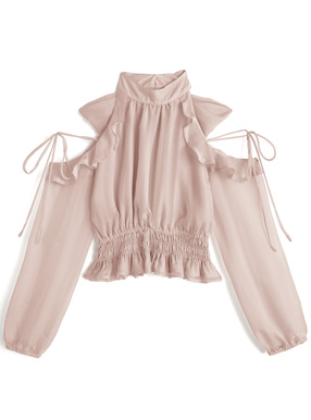 前後2Wayリボンショルダーオープンアメスリシアーブラウス