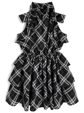 チェック柄アメスリティアードフリルミニワンピース