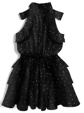 ドット柄アメスリティアードミニワンピース
