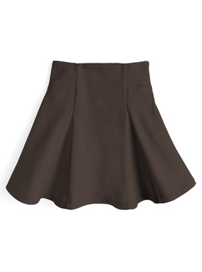 インパン裏地付きハイウエストフレアミニスカート