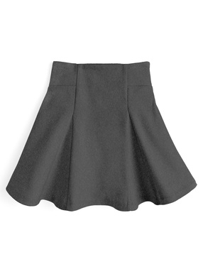 インパン裏地付きハイウエストフレアミニスカート