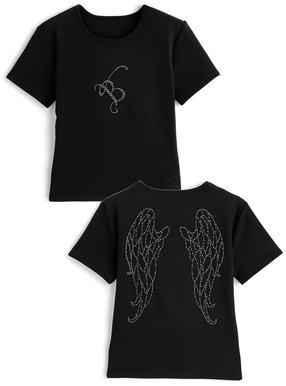 ラインストーンロゴTシャツ