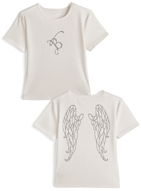 ラインストーンロゴTシャツ