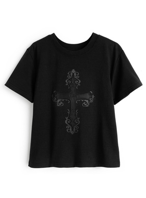 クロスロゴ刺繍Tシャツ