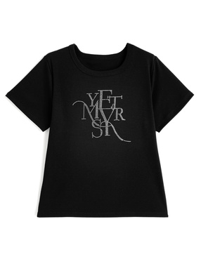 ラインストーンロゴTシャツ