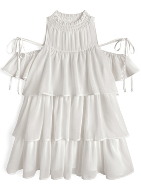 ショルダーオープンティアードフリルチュニック