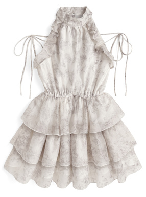 花柄リボンアメスリティアードミニワンピース