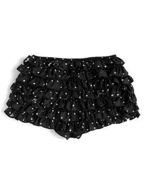 ドット柄ティアードフリルミニショートパンツ