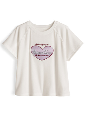 フェルトロゴ刺繍ラグランTシャツ