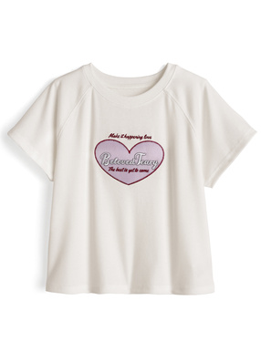 フェルトロゴ刺繍ラグランTシャツ