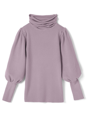 タートルネックボリュームスリーブニットトップス